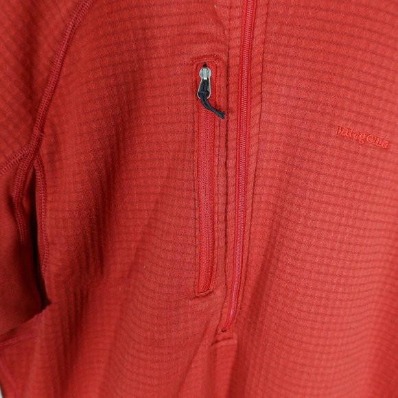 PATAGONIA Red Grid Fleece R1 1/4 Zip Pullover Jacket Size M - Picture 5 of 9
